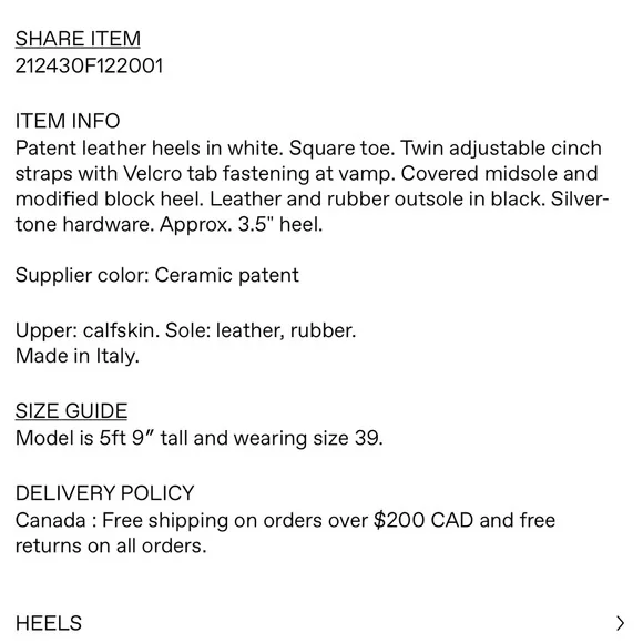 NODALETO
White Patent Bulla Babies 65 Heels - Picture 7 of 7